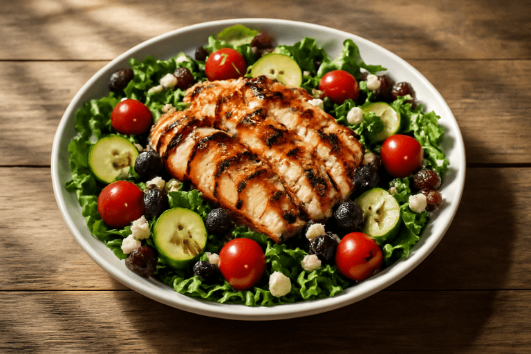 Salată Mediteraneană cu Pui la Grătar