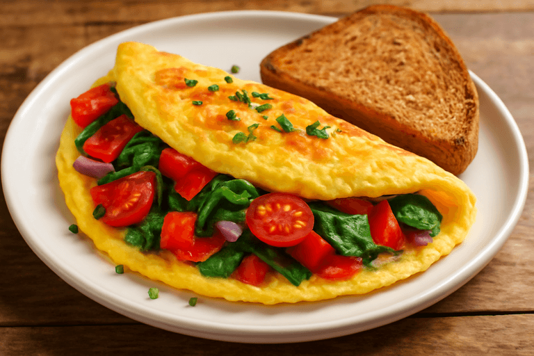 Protein-Packed Veggie Omelette with Whole Grain Toast