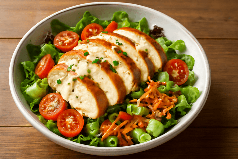 Leichter Hähnchen-Gemüse-Salat