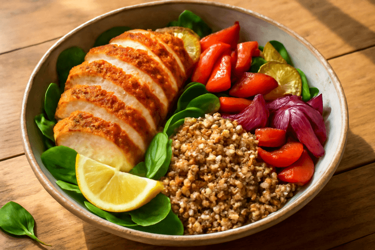 Grilled Chicken & Roasted Veggie Power Bowl