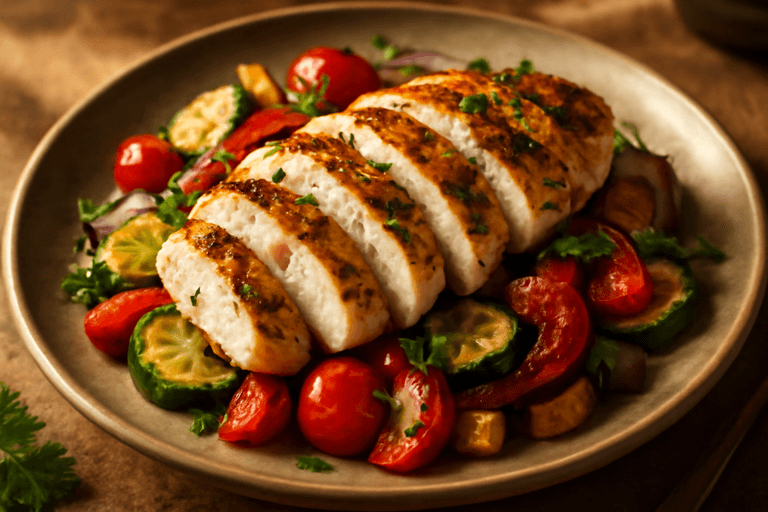 Lemon Herb Grilled Chicken with Roasted Veggies