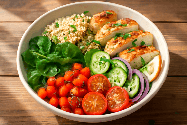 Kylling- og Quinoasalat med Friske Grønnsaker