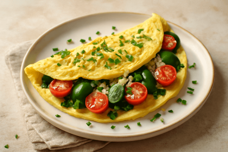 Proteinrik klassisk omelett med grönsaker