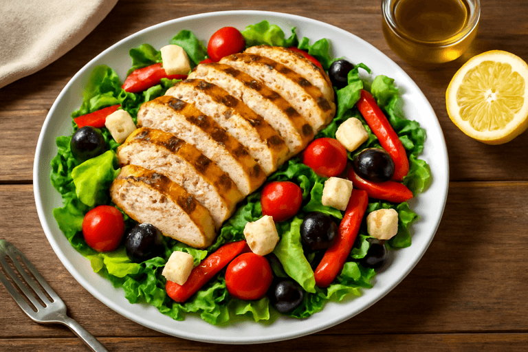 Enerji Dolu Izgara Tavuklu Akdeniz Salata