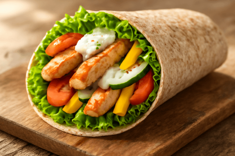 Kalorienarmer Puten-Gemüse-Wrap