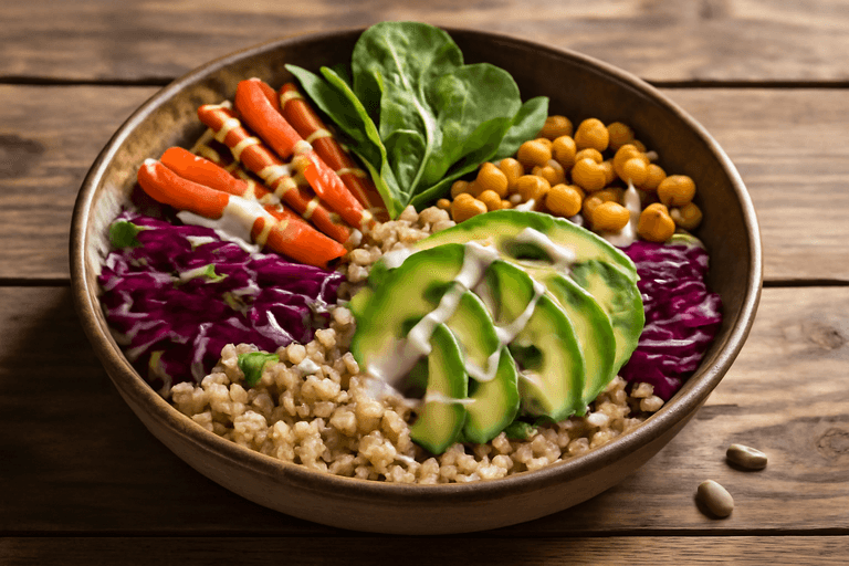 Buddha Bowl Vegetarian cu Quinoa și Legume Coapte