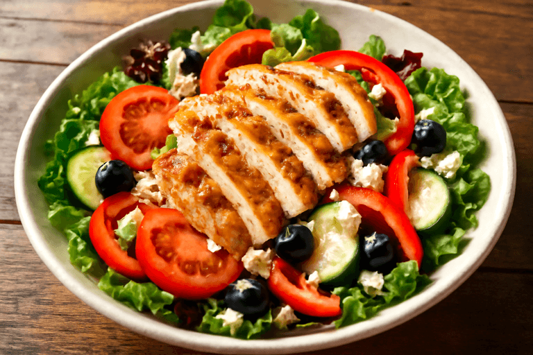 Ensalada Mediterránea de Pollo a la Parrilla