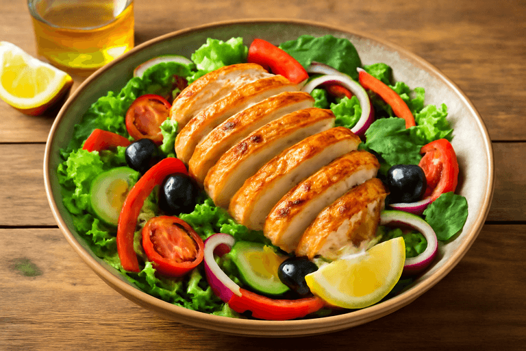 Ensalada Mediterránea de Pollo a la Plancha