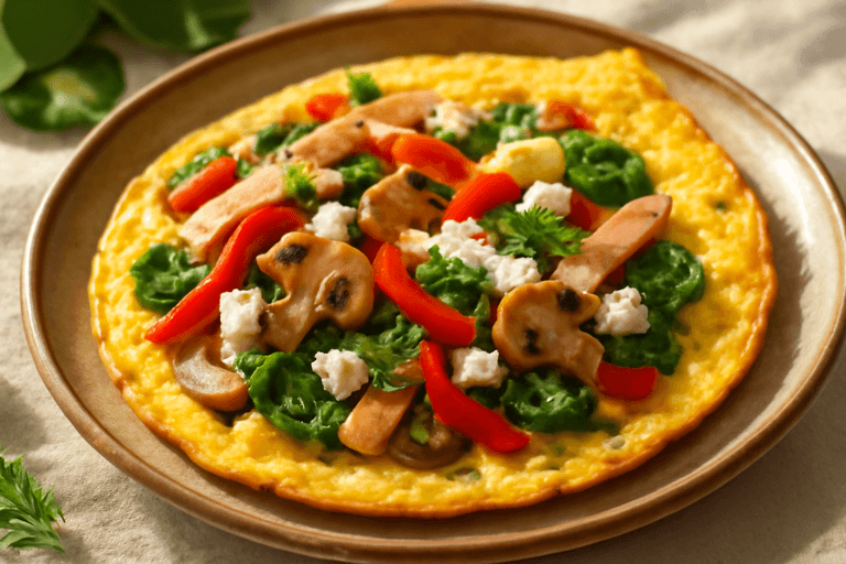 Ομελέτα Πρωινού με Λαχανικά και Καπνιστή Γαλοπούλα