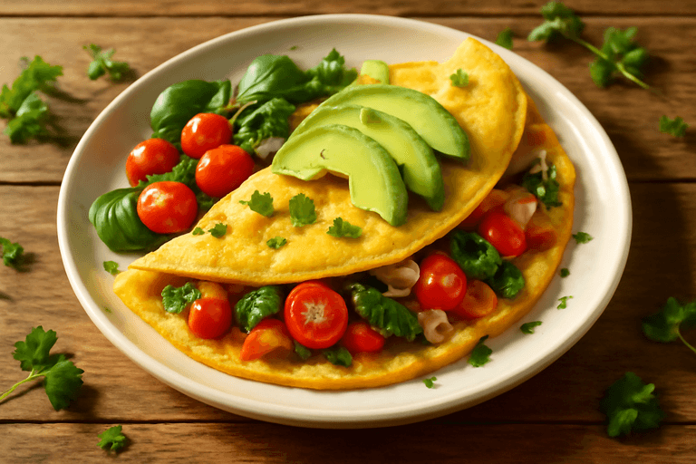 Classic Veggie Omelette with Avocado & Fresh Herbs