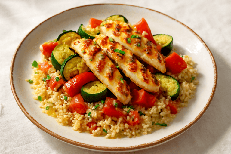 Grillowany kurczak z warzywami i kuskusem