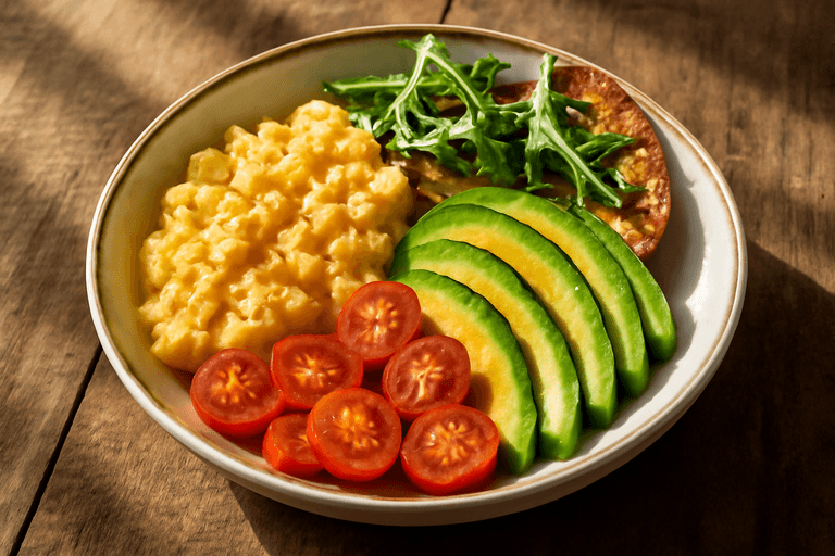 Bol Petit-Déjeuner Équilibré Classique aux Œufs et Avocat