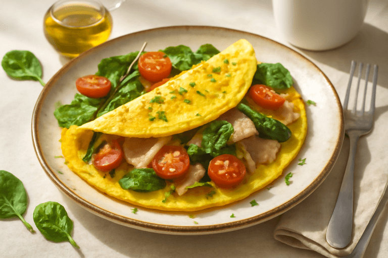 Fit Omlet Warzywny z Chudą Szynką