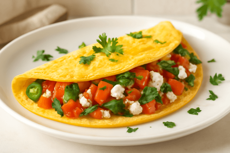 Grönsaksomelett med fetaost