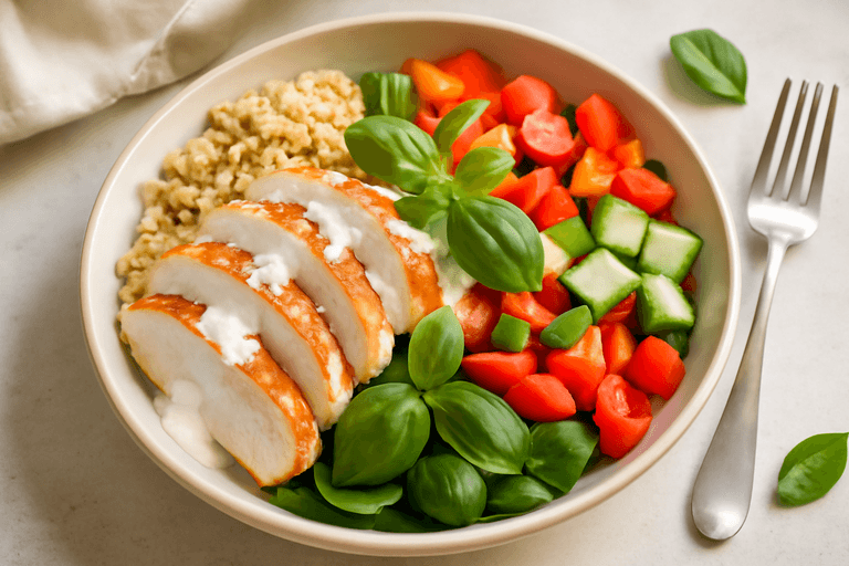 Klassisk Kycklingsallad med Fullkornsbulgur