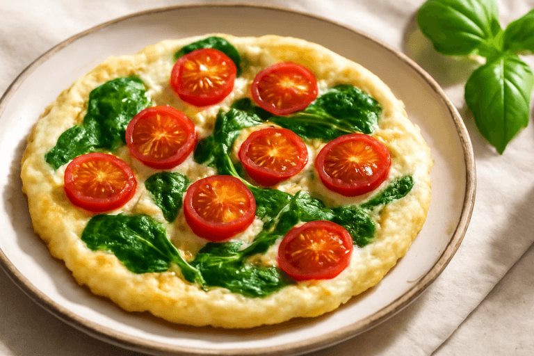 Tortilla Clásica de Claras con Espinacas y Tomates