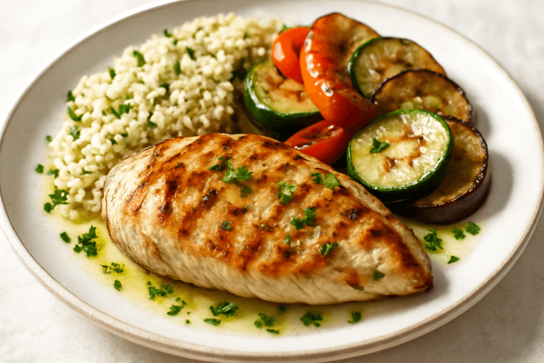 Κοτόπουλο στη Σχάρα με Λαχανικά & Κινόα