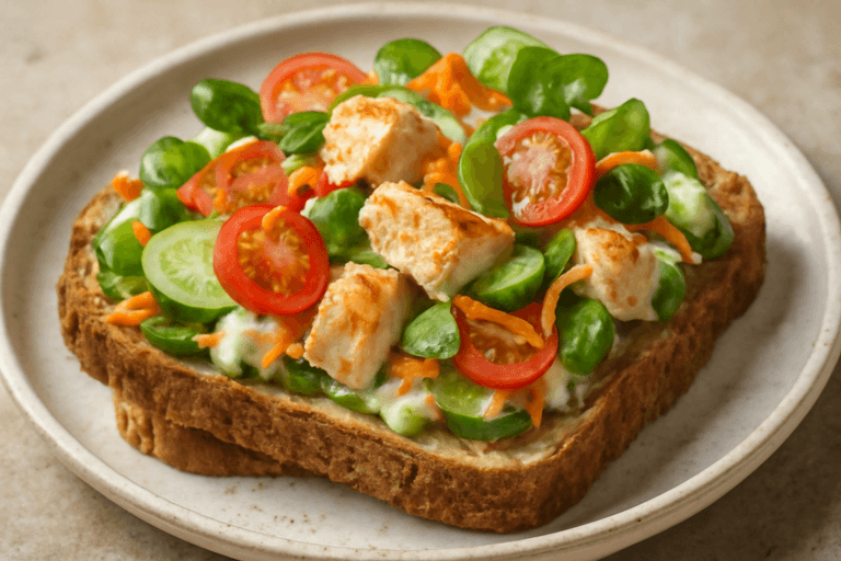 Klassieke kipsalade met volkorenbrood