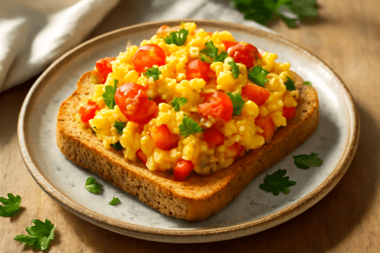 Energetyczna jajecznica z kolorowymi warzywami