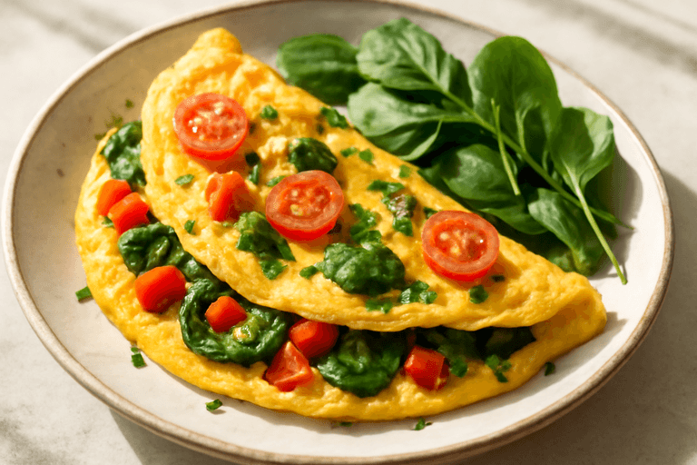 Omletă clasică cu legume de dimineață