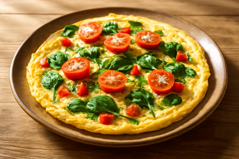 Omletă clasică cu legume energizante