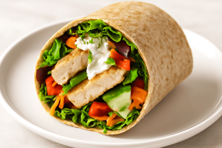 Leichter Hähnchen-Gemüse-Wrap