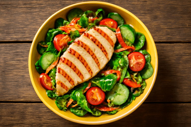 Salată clasică de pui cu legume proaspete