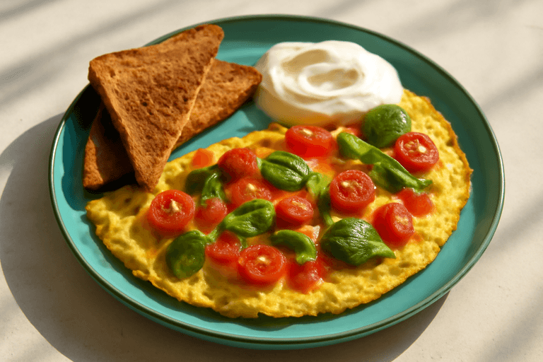 Omletă energizantă cu legume pentru un început de zi sănătos