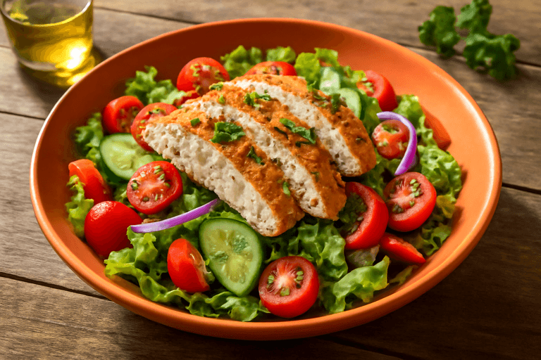 Leichter Mediterraner Hähnchensalat