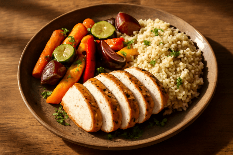 Kyckling med Rostade Grönsaker och Quinoa