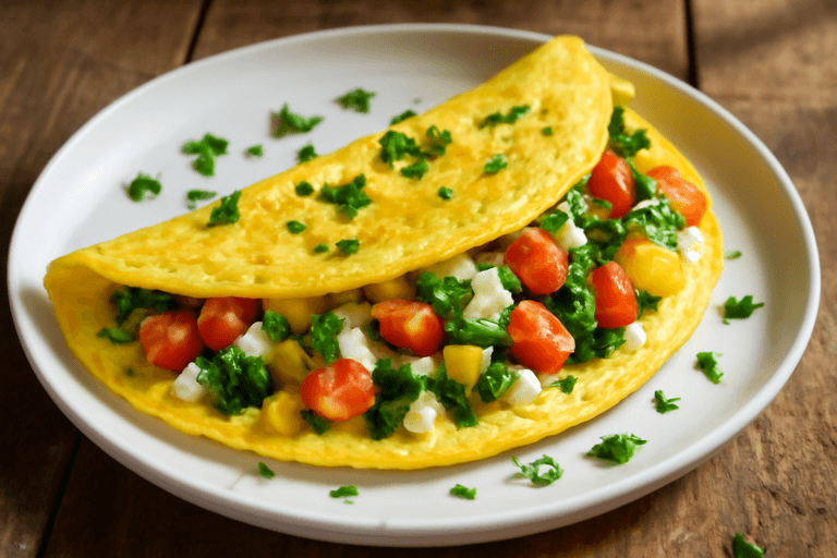 Omletă sănătoasă cu legume și brânză