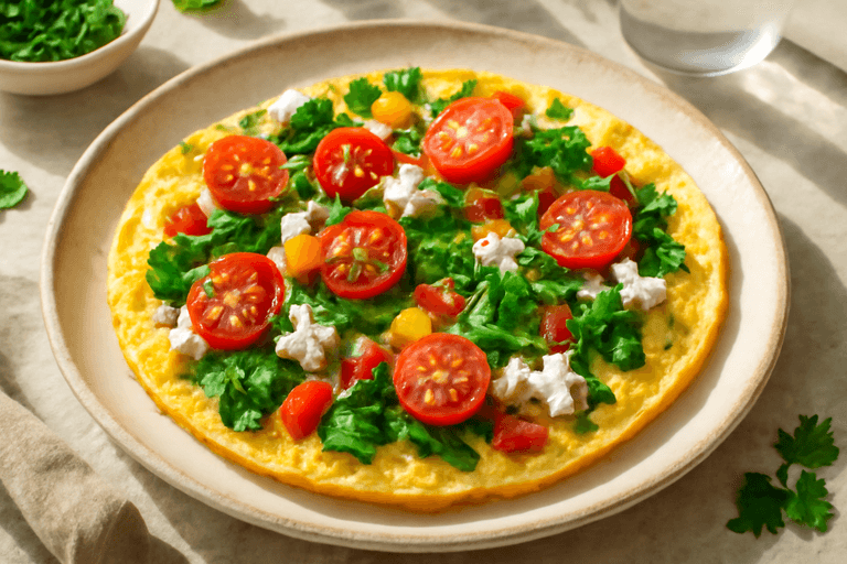 Omletă fresh cu legume de primăvară