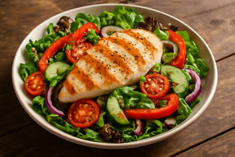 Salată clasică de pui cu legume proaspete