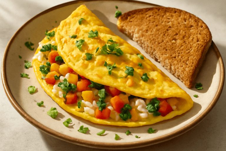 Protein-Packed Veggie Omelette with Whole Grain Toast