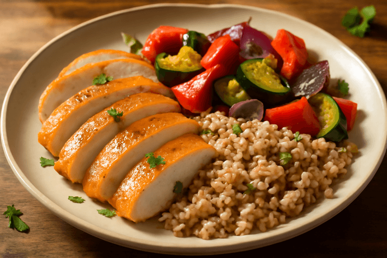 Kipfilet met Mediterrane Groenten en Volkorenrijst