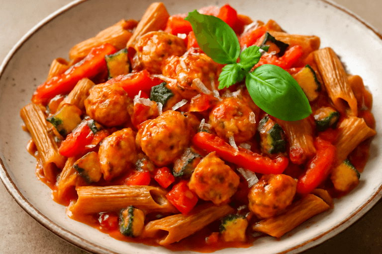 Krachtige Kip Penne met Groenten