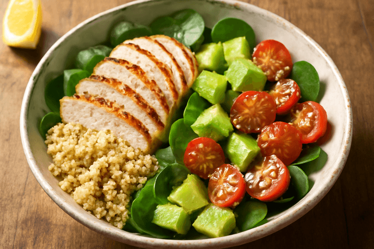 Kyckling- och Quinoasallad med Citronvinaigrette