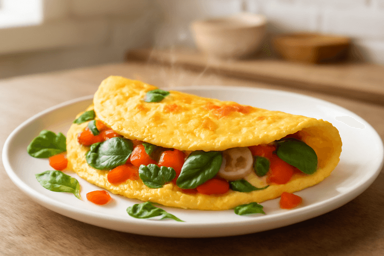 Omletă clasică cu legume pentru energie și formă