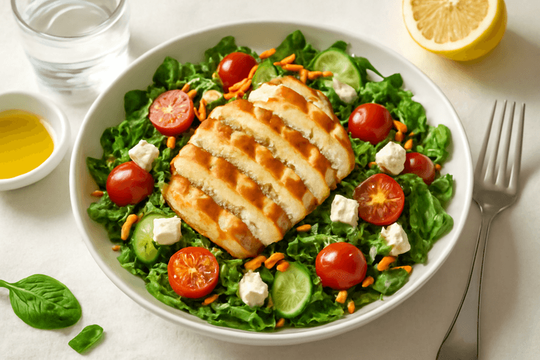 Salată Clasică cu Piept de Pui și Legume Crocante