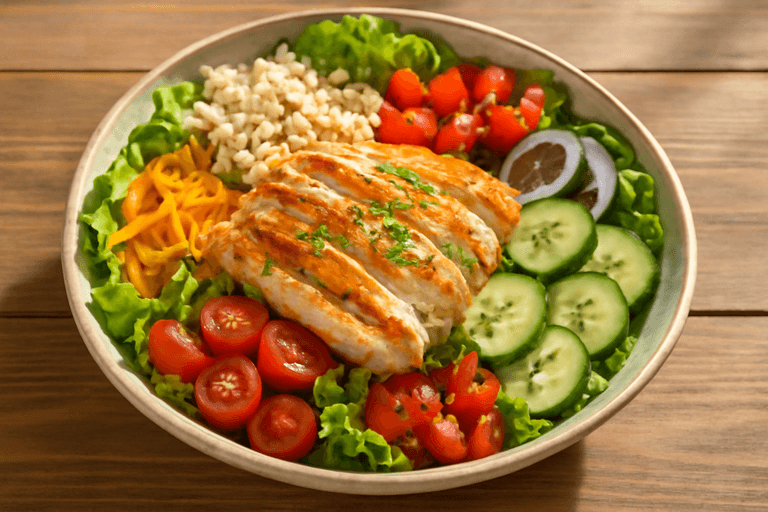 Lett Kyllingsalat med Friske Grønnsaker