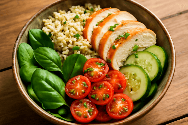 Kyckling- & grönsaksskål med quinoa