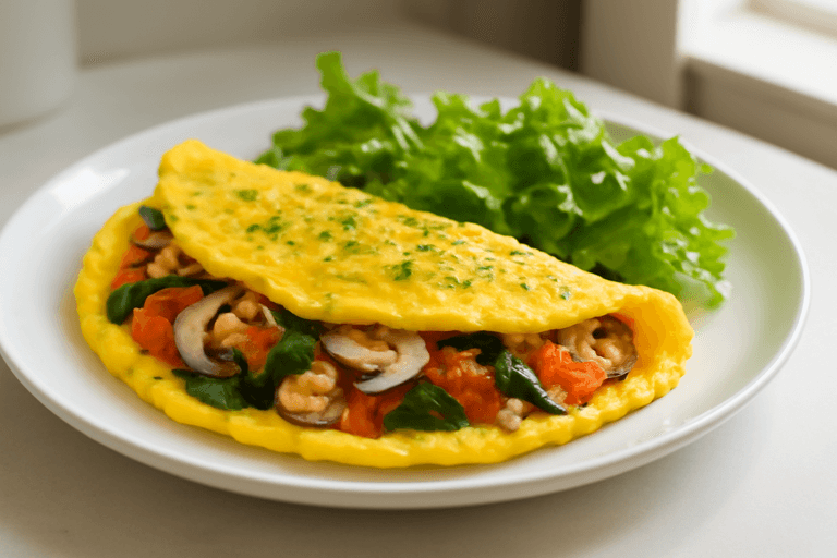 Omelette aux légumes légère et complète