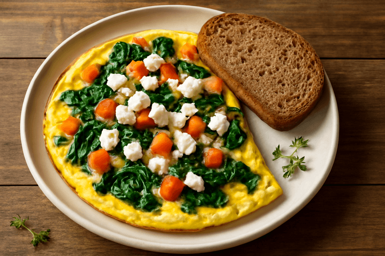 Ομελέτα Πλούσια σε Πρωτεΐνη με Σπανάκι & Ντομάτα