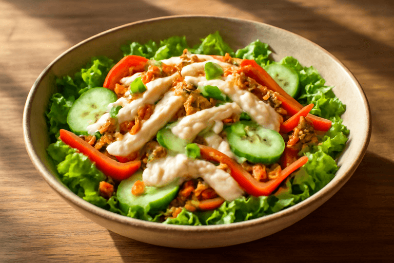 Salade de poulet légère aux légumes croquants