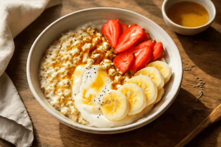 Bowl Energético de Desayuno Clásico con Avena, Yogur y Frutas