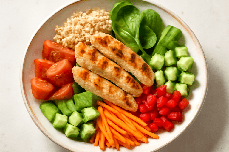 Kyckling- och grönsakssallad med quinoa