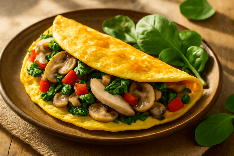 Omelette Clásica de Verduras y Pavo