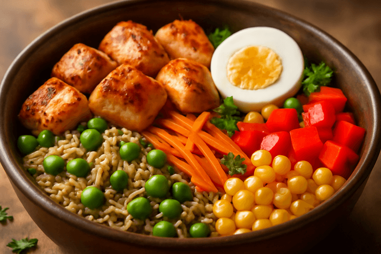 Klassieke Kippenrijst Powerbowl