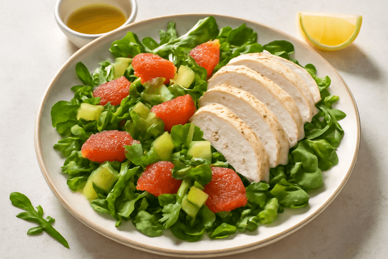 Легкий курячий салат з авокадо та грейпфрутом