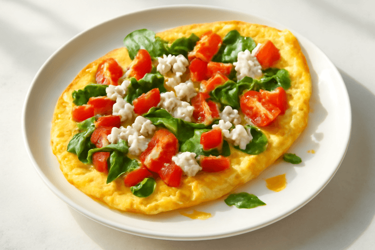 Omletă clasică cu legume pentru energie dimineața